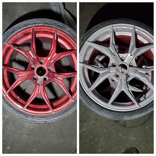 Wheel detailing with dry ice blasting
